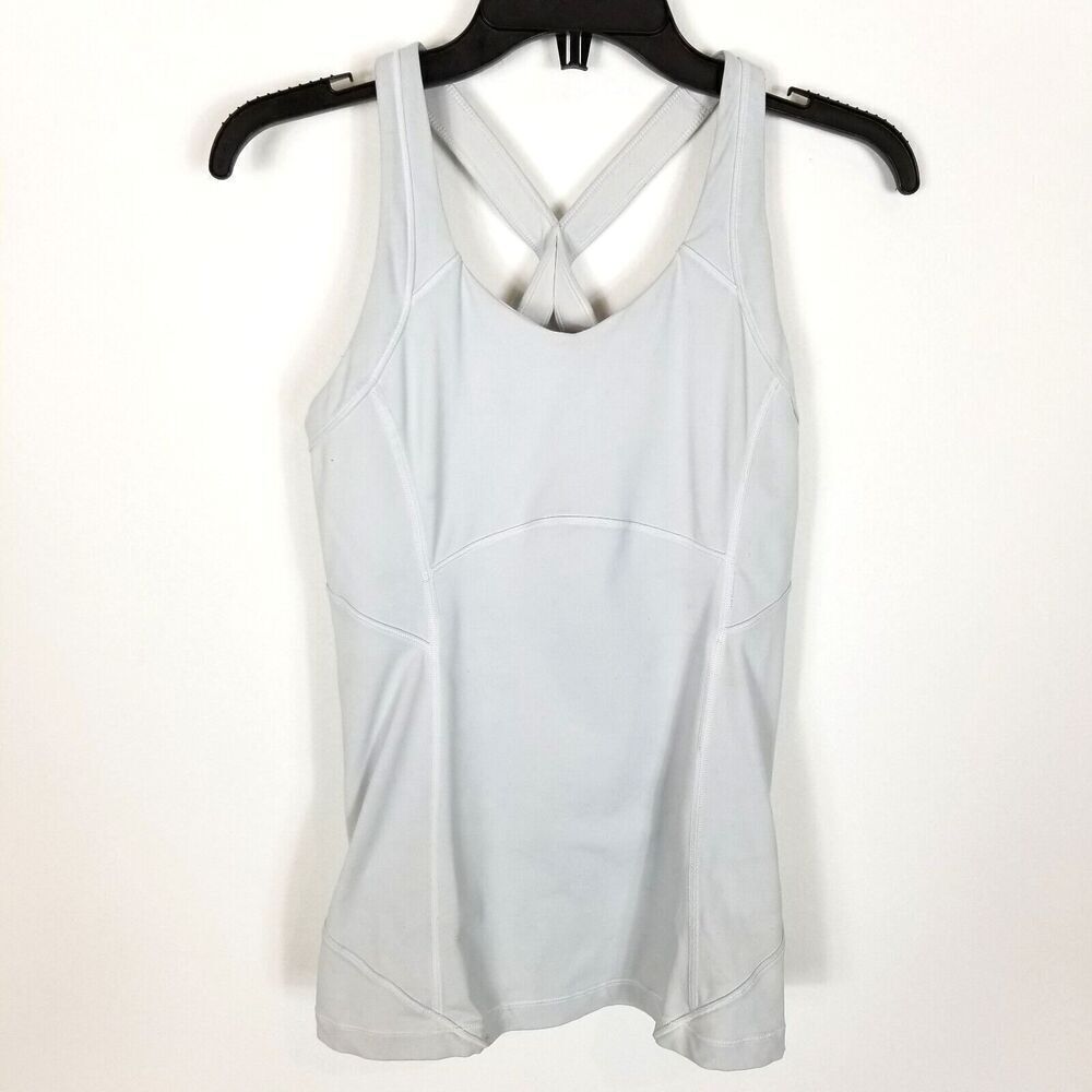 Lululemon Women Racerback Athletic top Tank size 6 Light Gray Yoga Active